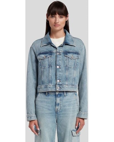 7 For All Mankind Nellie Jacket Frost - Blue