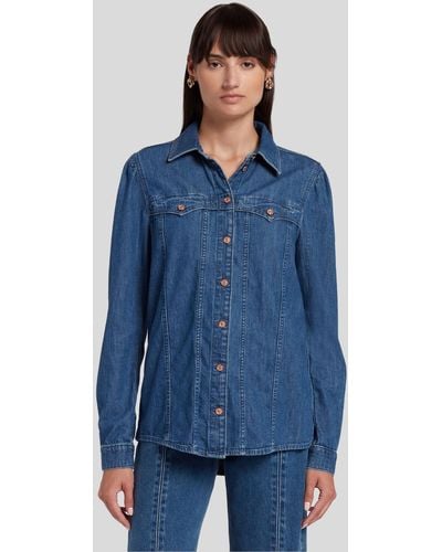 7 For All Mankind Western Shirt Dolly - Blue