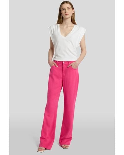 7 For All Mankind Tess Trouser Colored Cerise - Pink