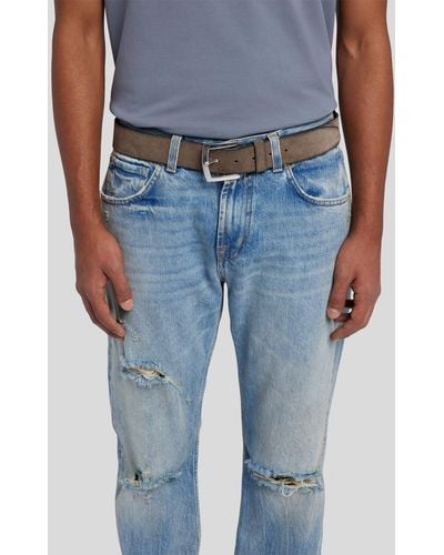 7 For All Mankind Classic Belt Suede Irongate - Blue