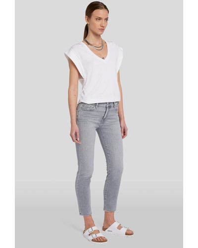 7 For All Mankind Roxanne Ankle Spirit With Unrolled Hem - Grey