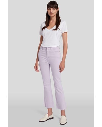 7 For All Mankind Hw Slim Kick Colored Stretch With Raw Cut Lavender - Purple