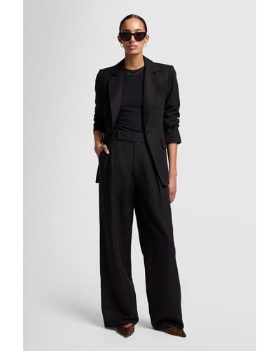 7 For All Mankind Pleated Trouser Linen Black