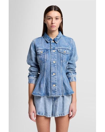 7 For All Mankind Flounce Trucker Jacket Abyss - Blue
