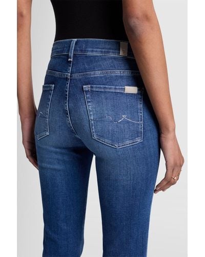 7 For All Mankind Bootcut Slim Illusion Santa Monica With Embellished SQUIGGLE - Blue