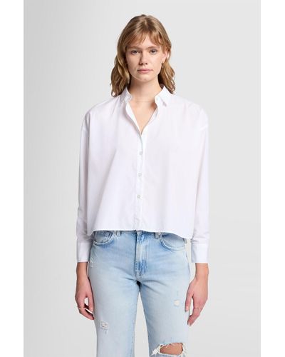 7 For All Mankind Cropped Shirt Cotton White