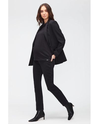 7 For All Mankind Straight Maternity Slim Illusion Luxe Gravity - Black