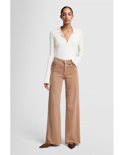 7 For All Mankind Lotta Colored Luxe Vintage With Raw Cut Cafe Crema - White