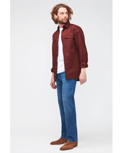 7 For All Mankind Standard Luxe Performance Mid Blue - Red