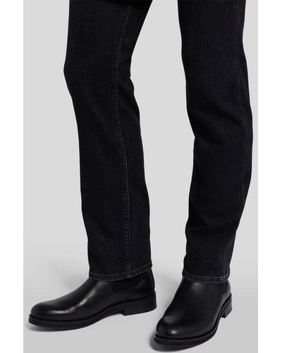 7 For All Mankind Chelsea Boot Leather Black - White