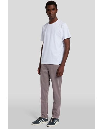 7 For All Mankind Slimmy Tapered Luxe Performance Plus Colour Mauve - White