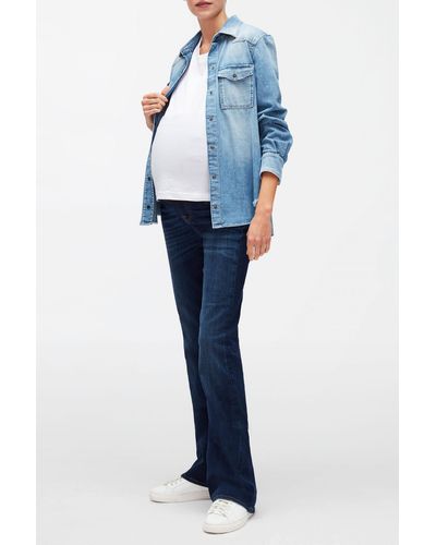 7 For All Mankind Bootcut Maternity Slim Illusion Luxe Starlight - Blue