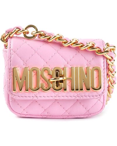 Moschino Mini Quilted Crossbody Bag - Pink