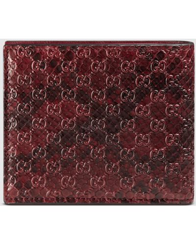 Gucci Python Bi-fold Wallet - Red