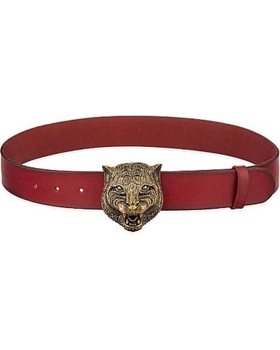 Gucci Tiger Leather Belt - Red