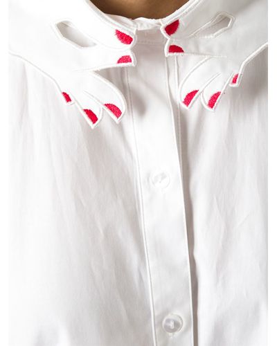 Vivetta Lydia Hand Collar Shirt Dress - White