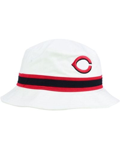'47 Cincinnati Reds Striped Bucket Hat - White