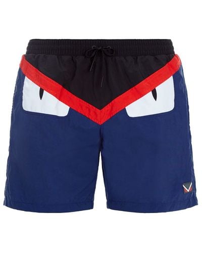 Fendi Monster Eyes Swim Shorts - Red