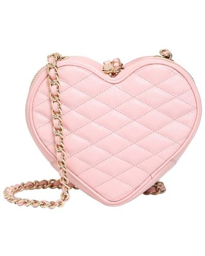 Rebecca Minkoff Heart Quilted Leather Shoulder Bag - Pink