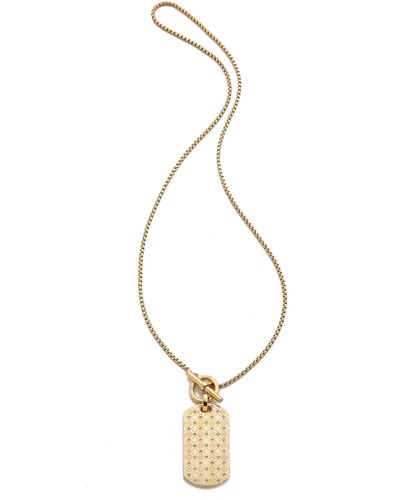 Michael Kors Mk Monogram Dog Tag Necklace - Gold - Metallic