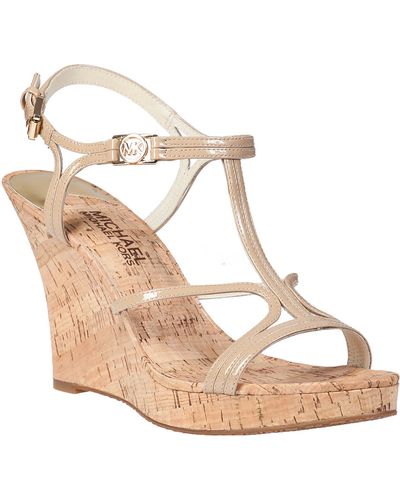 MICHAEL Michael Kors Cicely Wedge Sandal Nude Patent - Natural