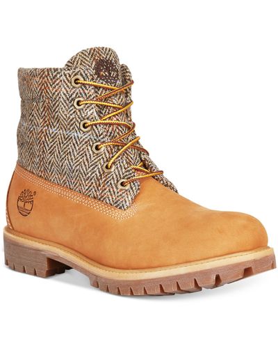 Timberland Men's Rolltop Plaid Wheat Boots - Natural
