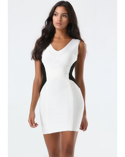 Bebe black and white dress cheap