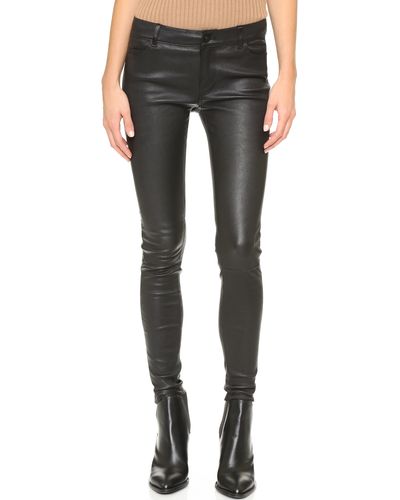 Vince 5 Pocket Leather Pants - Black