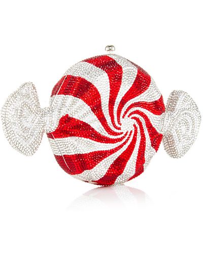 Judith Leiber Peppermint Candy Clutch - White