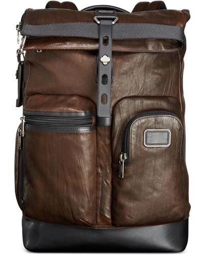 Tumi Alpha Bravo Luke Roll-top Leather Backpack - Brown