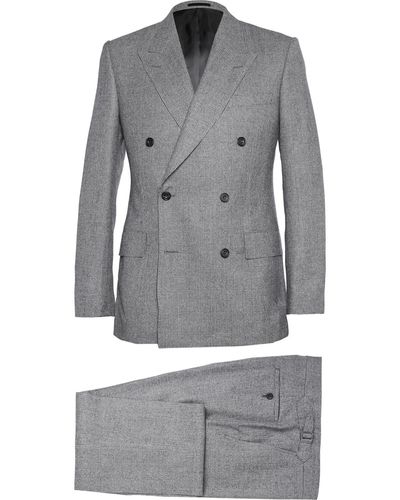 Kingsman Grey Double-Breasted Prince Of Wales Check Suit