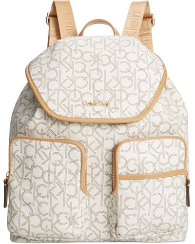 Calvin Klein Hudson Monogram Backpack - White