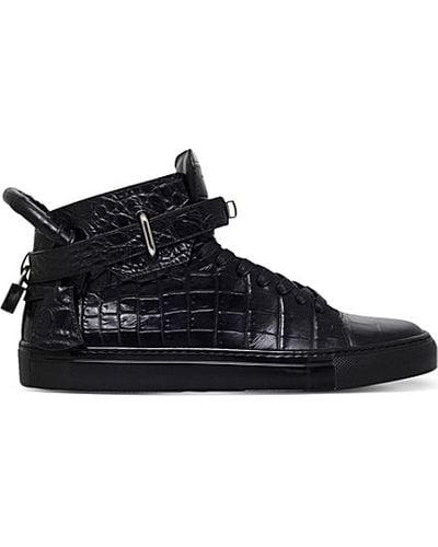 Buscemi 100mm Croc-embossed Leather Sneakers - Black