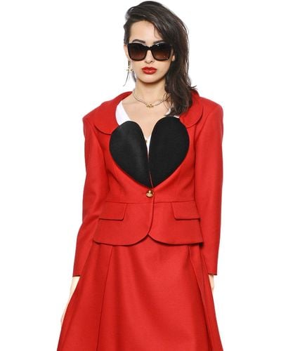 Vivienne Westwood Wool Twill and Cotton Velvet Jacket - Red