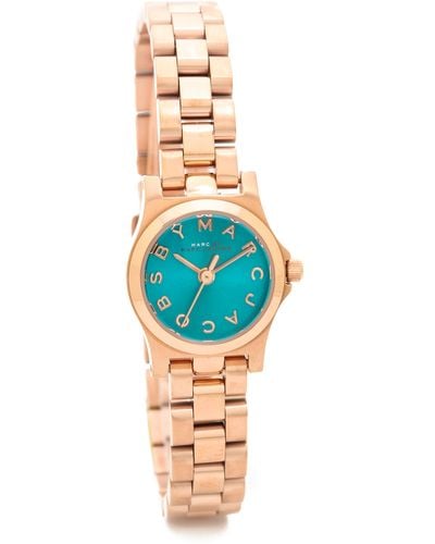 Marc By Marc Jacobs Henry Dinky Watch Rose Gold Deep Sea Turquoise - Metallic
