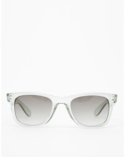 ASOS Wayfarer Sunglasses In Green With Clear Frame - Gray