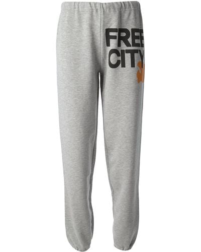 Freecity Logo Print Sweat Pants - Gray