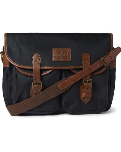 Polo Ralph Lauren Leather-Trimmed Canvas Messenger Bag - Blue