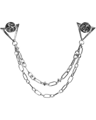 ASOS Collar Tips with Spike Chain - Metallic