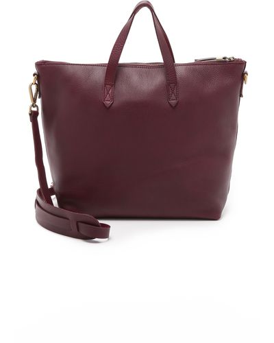 Madewell The Zip Transport Tote - Dark Cabernet - Red