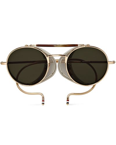 Thom Browne Round-Frame Gold-Tone Sunglasses - Black