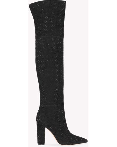 Gianvito Rossi Crystal Piper Boot, Boots, , Suede - Black