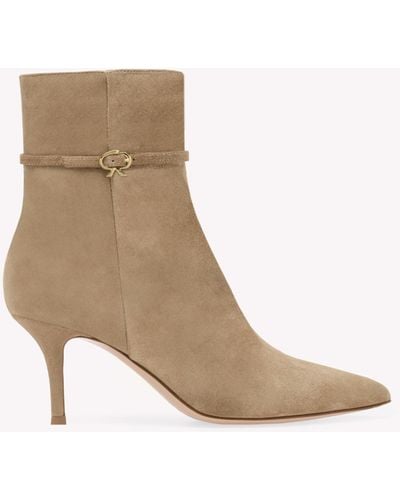 Gianvito Rossi Ribbon Ville 70, Booties - Natural