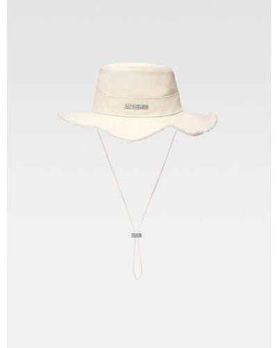 Jacquemus Le Bob Artichaut Neck-strap Cotton Bucket Hat - White