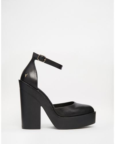 Windsor Smith Pow Ankle Strap Heeled Shoes - Black
