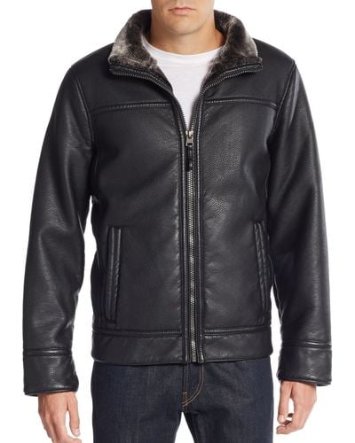 Calvin Klein Pebbled Faux Leather Jacket - Black