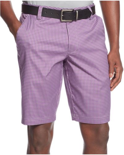 Under Armour Gingham Check Golf Shorts - Purple