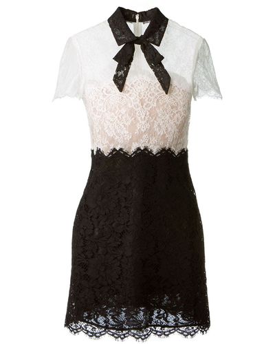 Valentino Bow Collar Lace Dress - Black