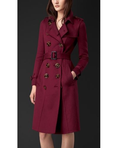 Burberry Cashmere Trench Coat - Purple