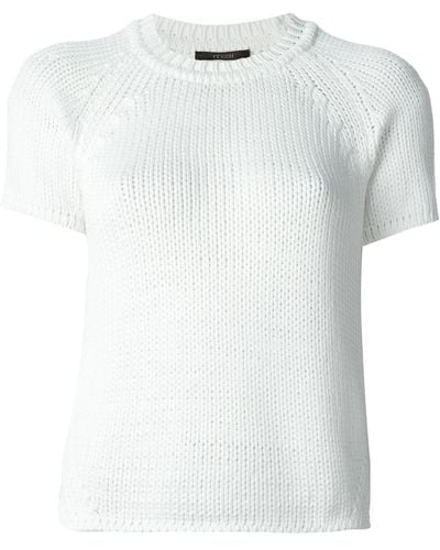 ODEEH Short Sleeve Sweater - White